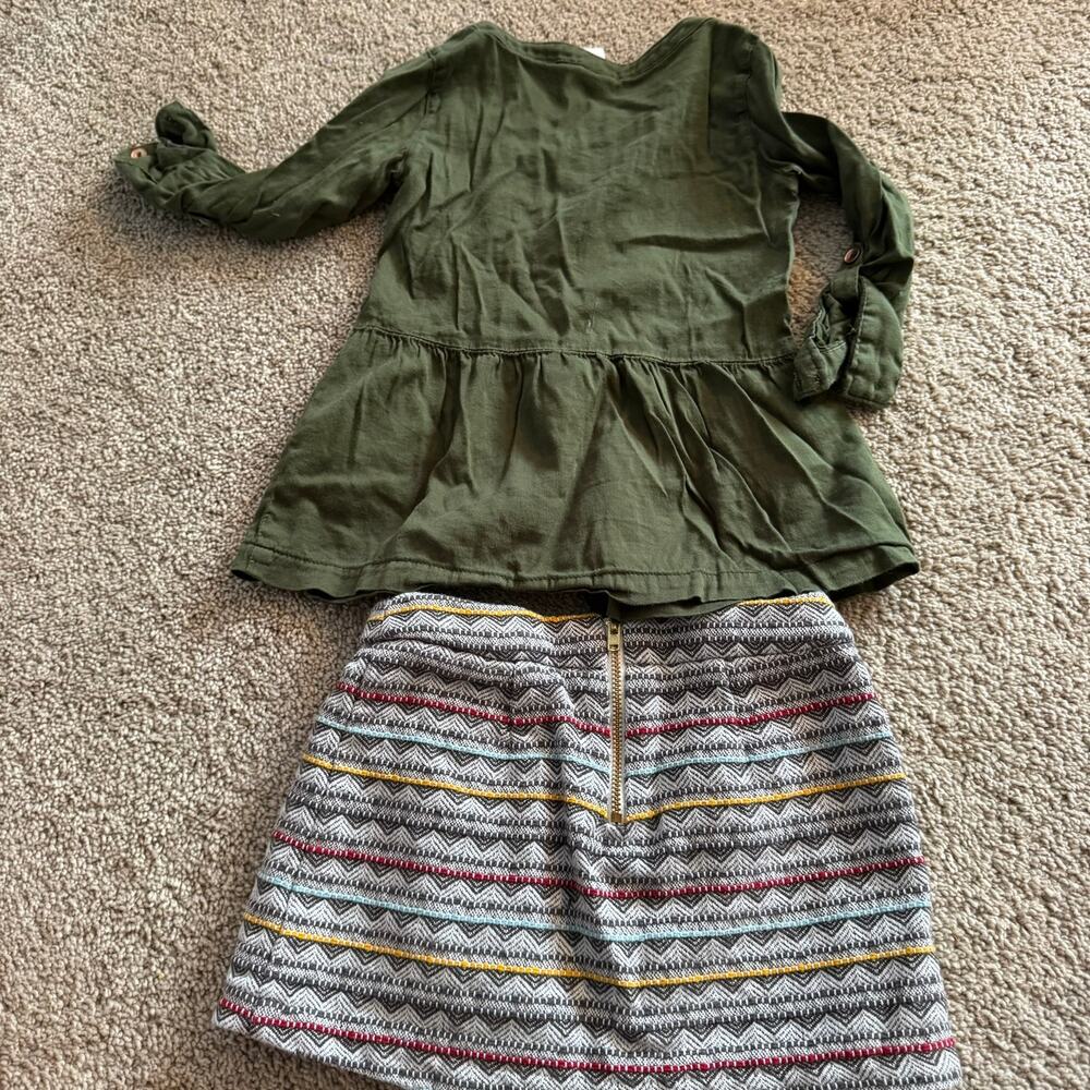 2 Piece Set Outfit Girls Size 3T Skirt & Long Sleeve Tunic Top Carter's OshKosh - Picture 3 of 5